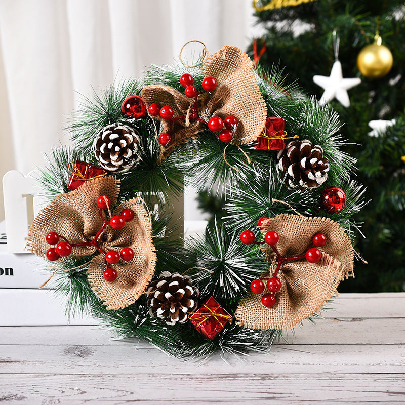 Christmas Pinecone Red Berries Wreath