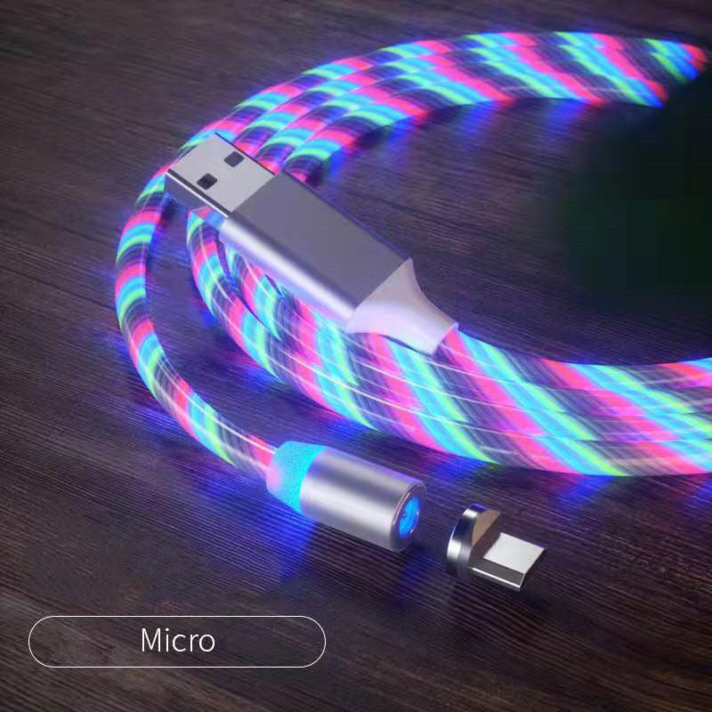 Magnetic Fast Charging Cable Type-C Micro USB LED