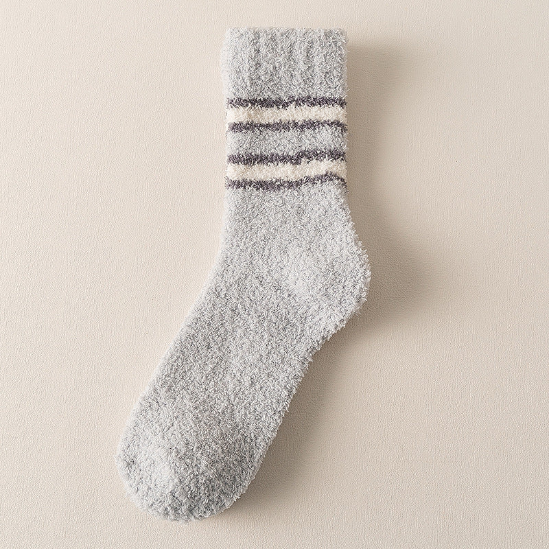 Coral Fleece Mens Mid-calf Warm Sleeping Socks