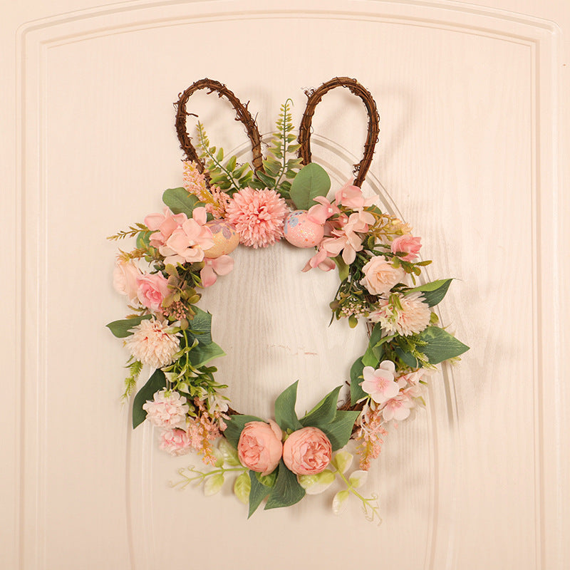 Easter Egg Rabbit Wreath Pendant