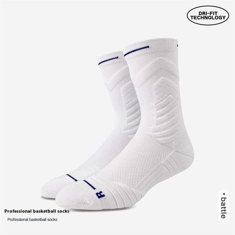 Bullfight Basketball Knee-high White Athletic Socks