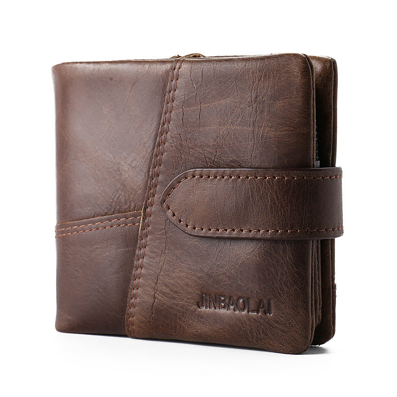 Vintage First Layer Cowhide Short Wallet