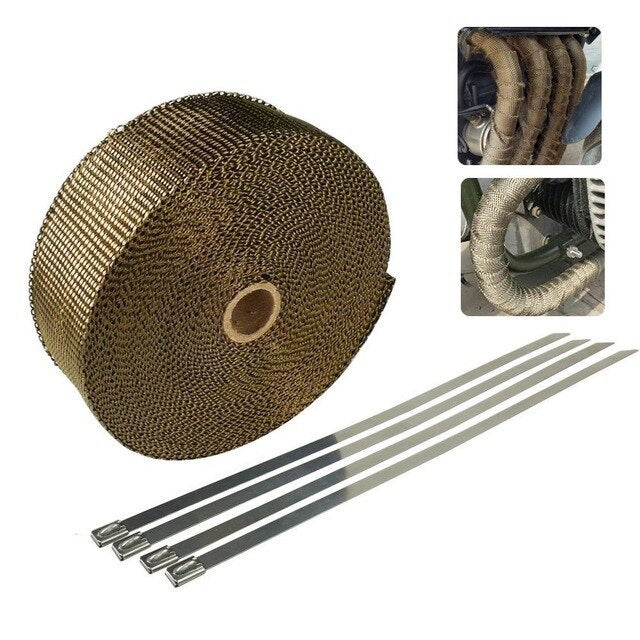 Motorcycle exhaust pipe insulation belt