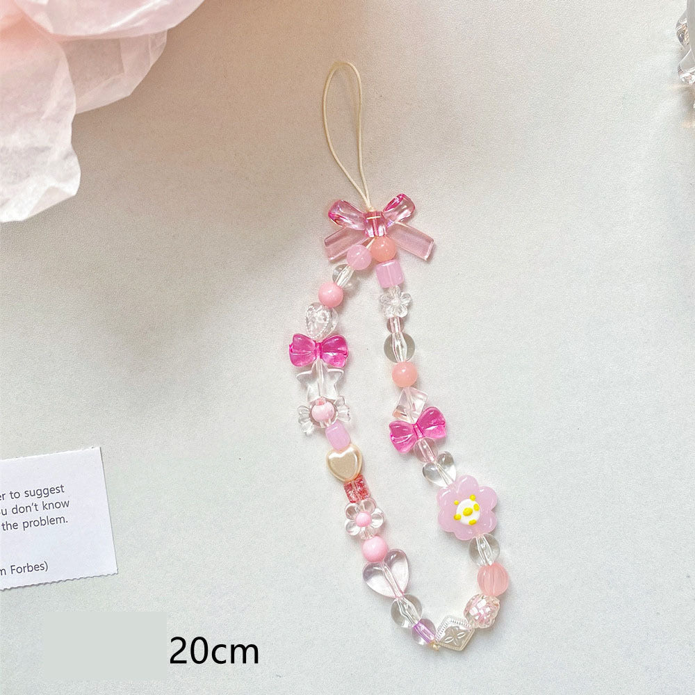Beaded Flower Phone Lanyard Jewelry Hand Rope
