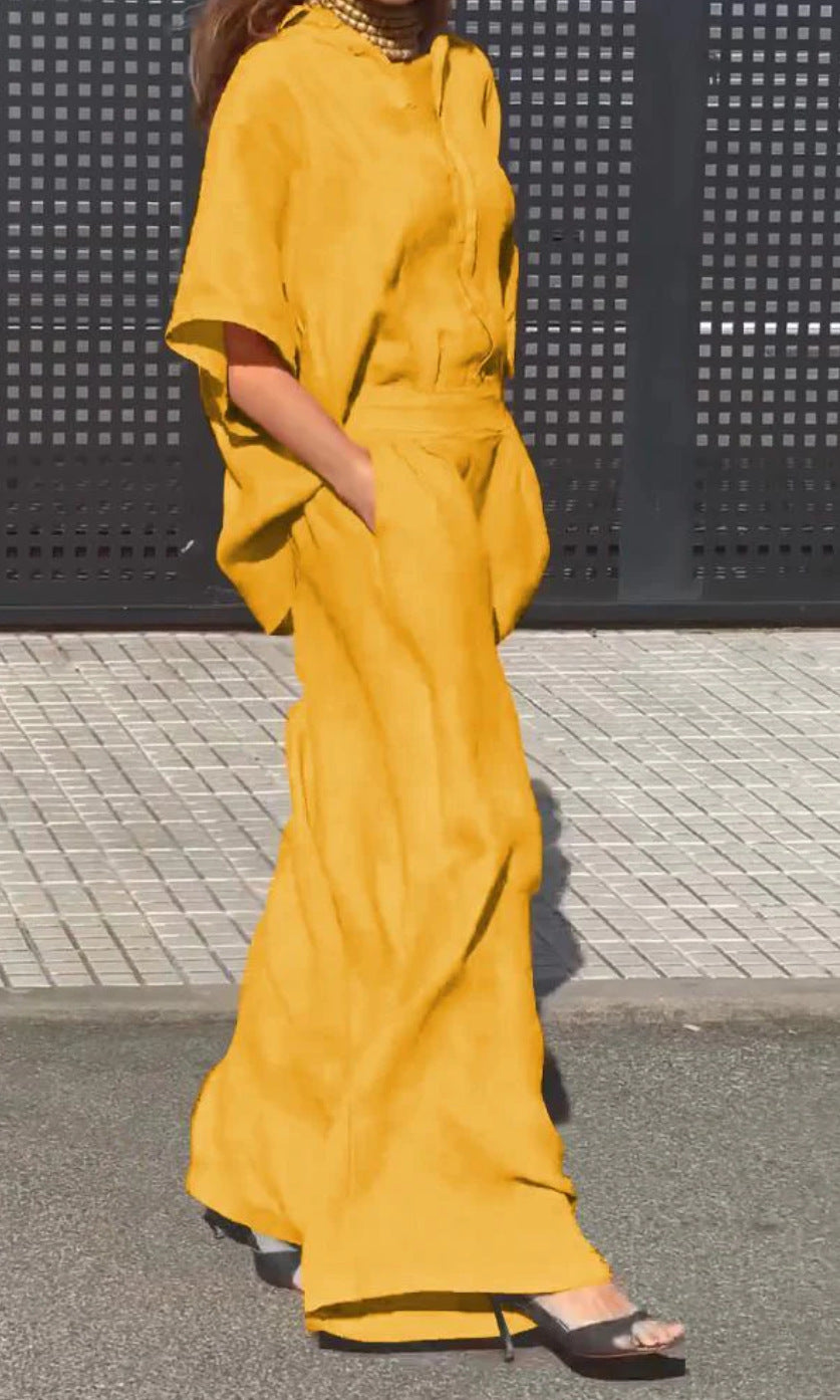 Summer Casual Lapel Pants Suit