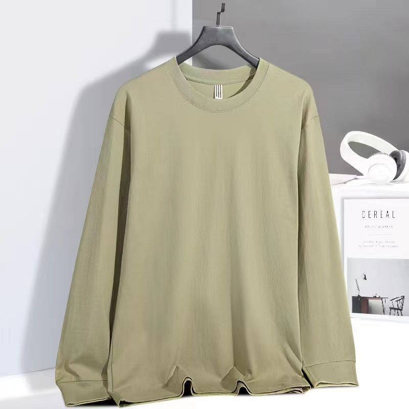 Cotton Loose Round Neck Long Sleeve T-shirt Bottoming Shirt For Men