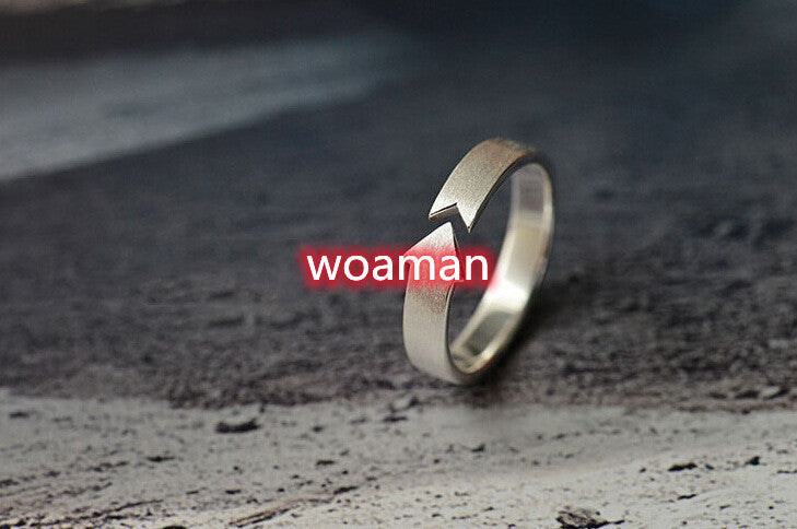 Sterling Silver Ring Arrow Brushed Couple Ring