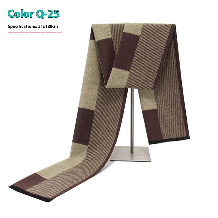 Men's Winter Warm Striped Business Scarf