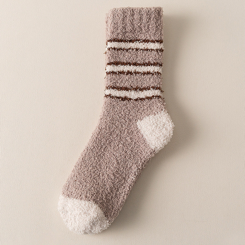 Coral Fleece Mens Mid-calf Warm Sleeping Socks