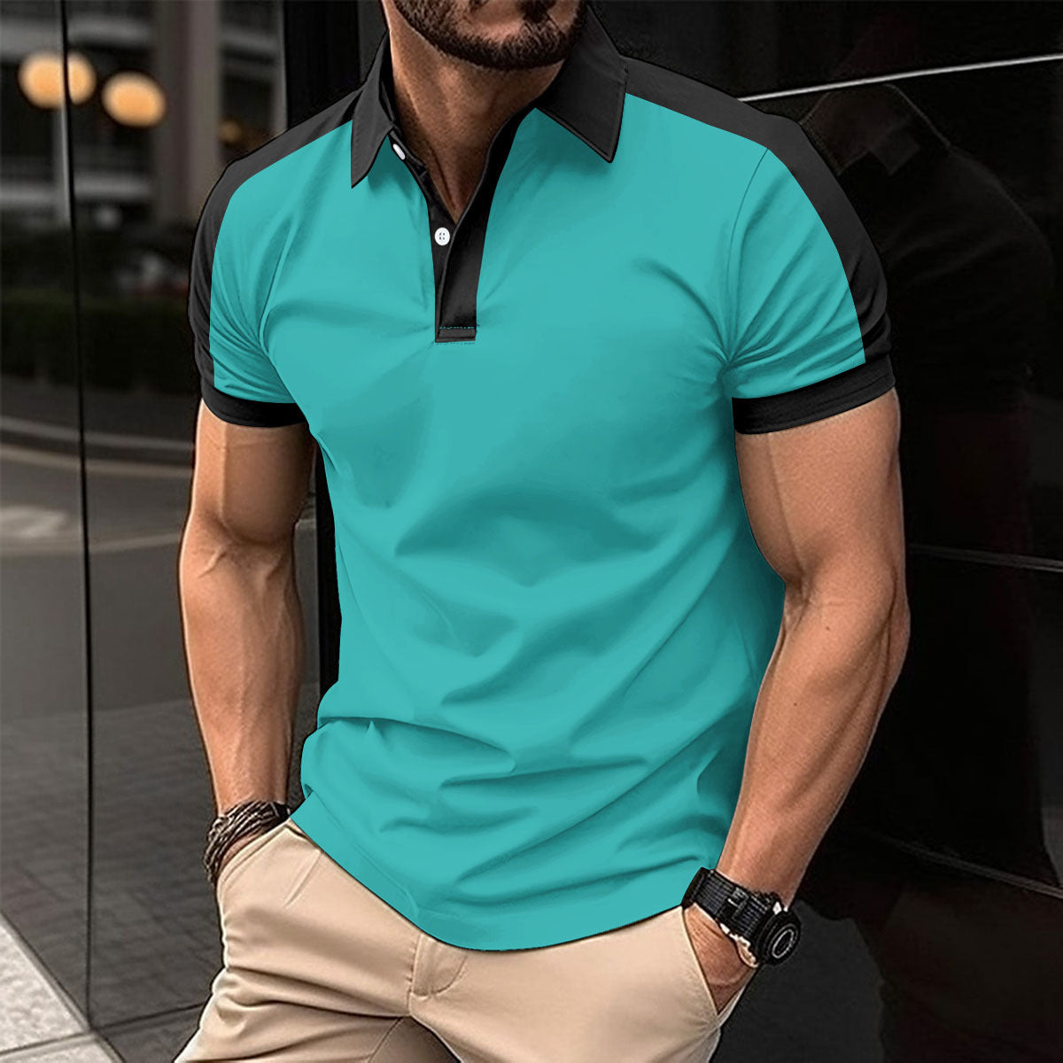 Men's Short Sleeve Casual Business Polo Shirt