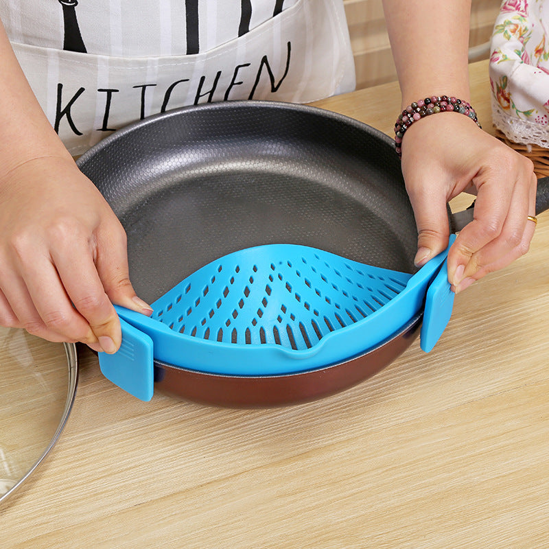 Silicone Clip-on Pot Funnel Oil Strainer