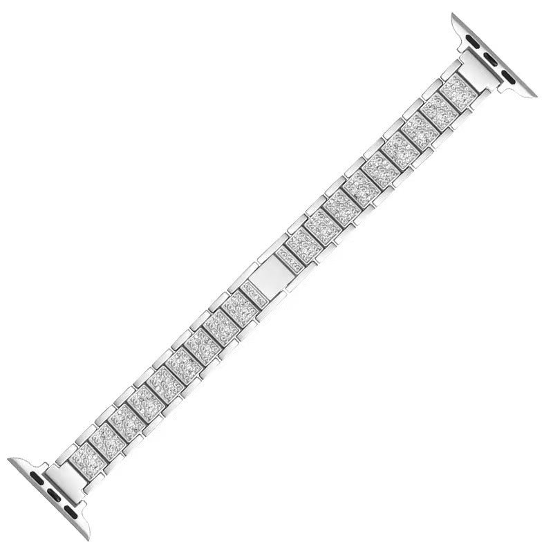 Alloy Strap Full Diamond Waist Watch