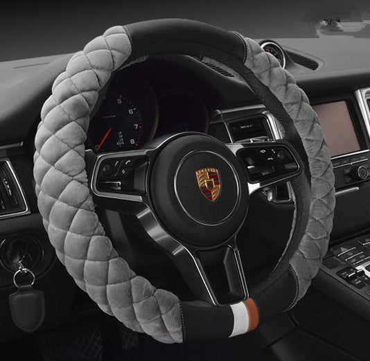Cute Plush Winter Steering Wheel Cover 38cm