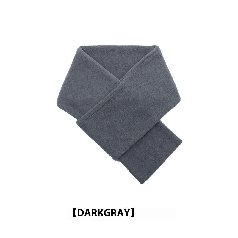 Men's Autumn Winter Solid Color Polar Fleece Scarf