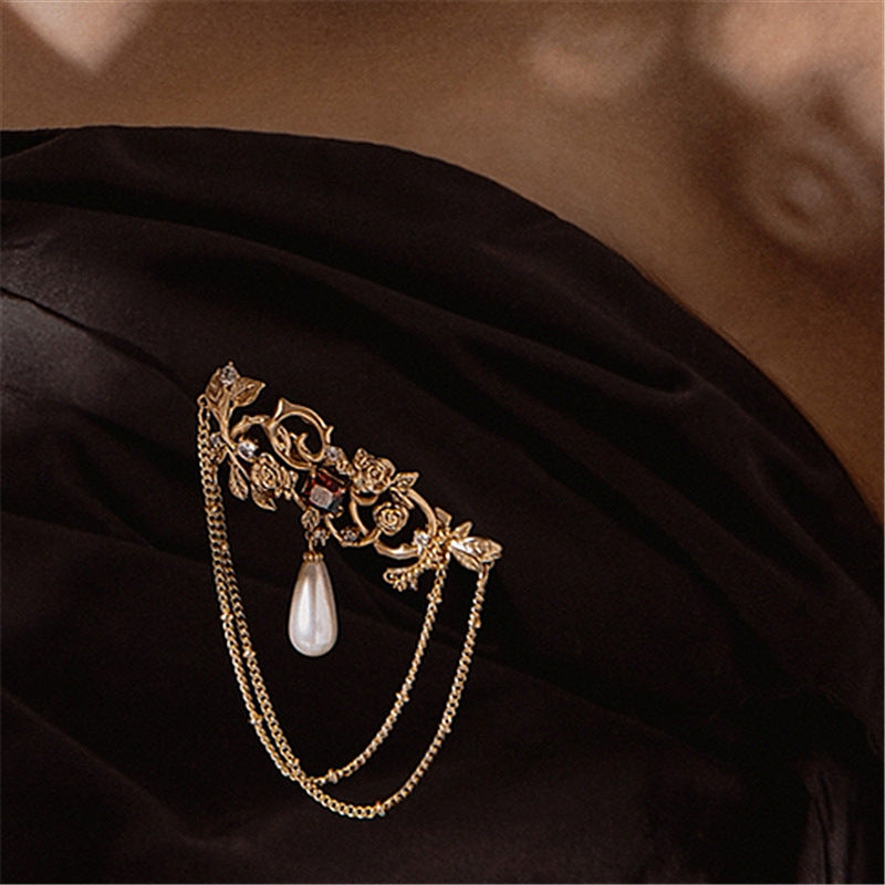 Tassel Water Drop Pearl Pin