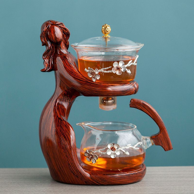 Semi-Automatic Tea Set with Glass Infuser