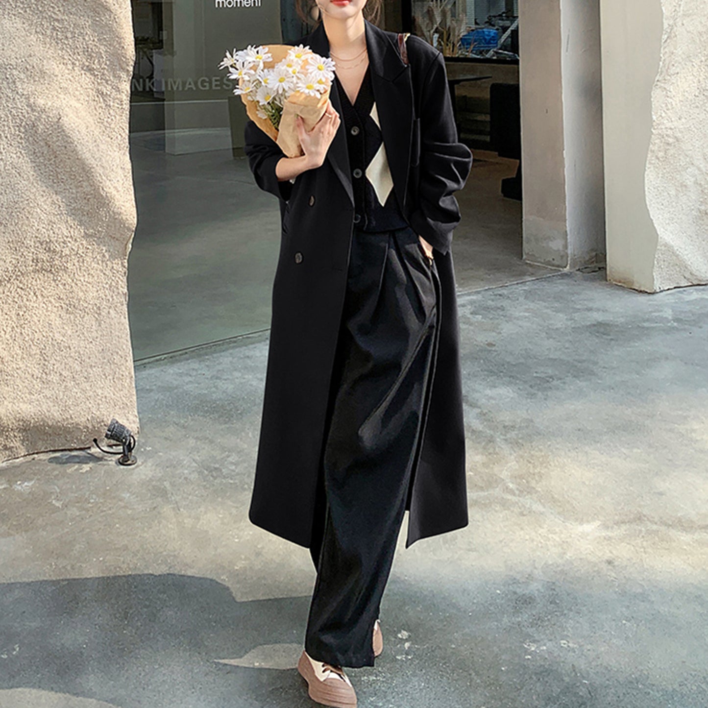 Women's Long Trench Coat, British Style Classic Spring Jacket