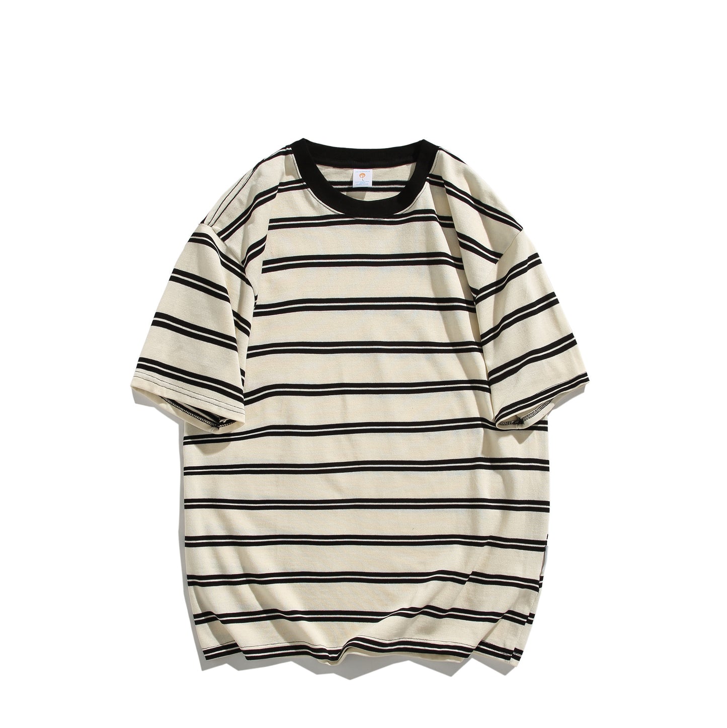 Summer Cotton Round Neck Short Sleeve Shirt