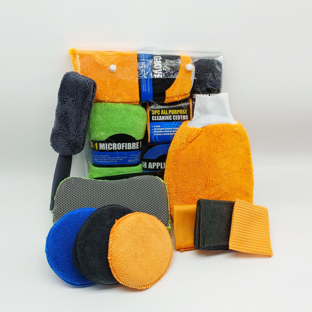 Car Cleaning Cloth Wax Sponge Wheel Brush Set