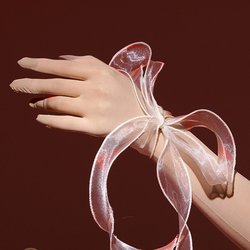 Ultra-thin Five-finger Stockings Gloves Silky