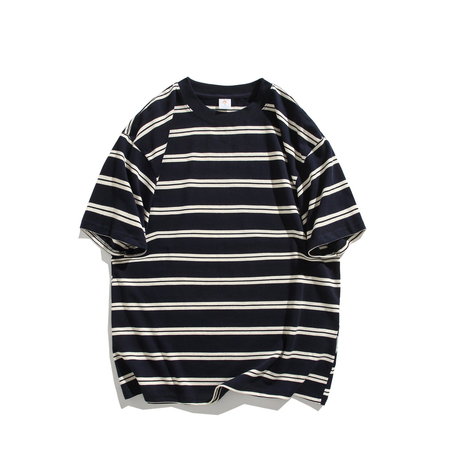 Summer Cotton Round Neck Short Sleeve Shirt