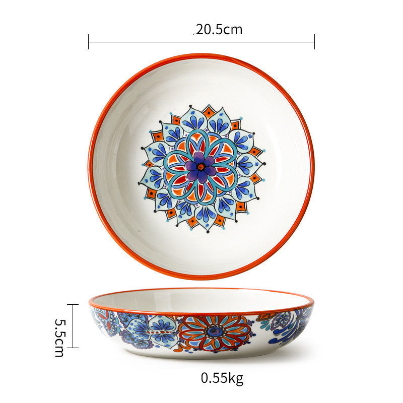 Ceramic Tableware Pastoral Dinner Plate