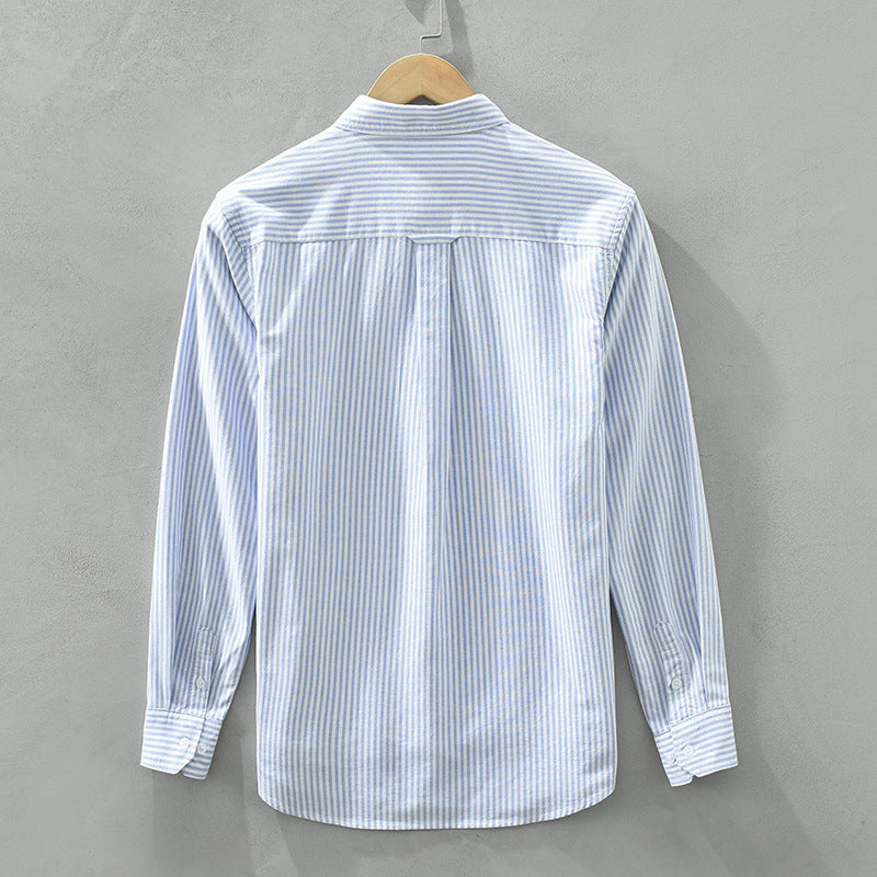 Autumn Japanese Striped Men's Long Sleeve Shirt