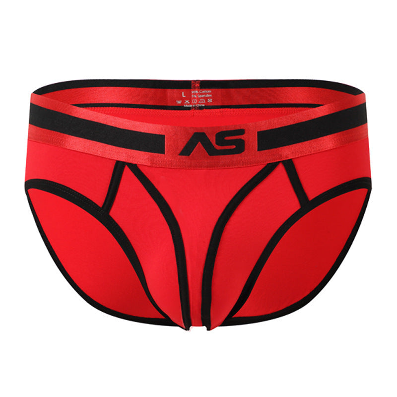 Men's Color Matching Low Waist Briefs