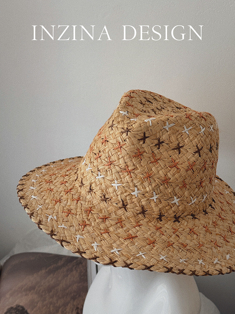 Retro Western Cowboy Style Straw Hat