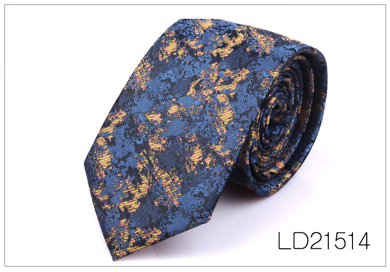 Men's 6cm Flower Graffiti Yarn-dyed Tie