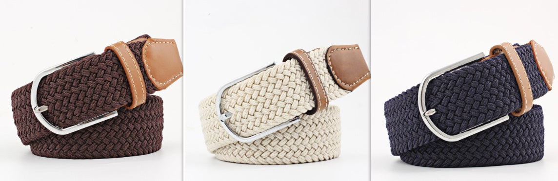 Women's Canvas Belt Casual Stretch Braided Buckle