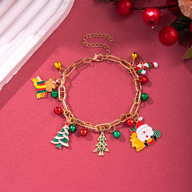 Christmas Bracelet, Santa, Snowflake, Pearl