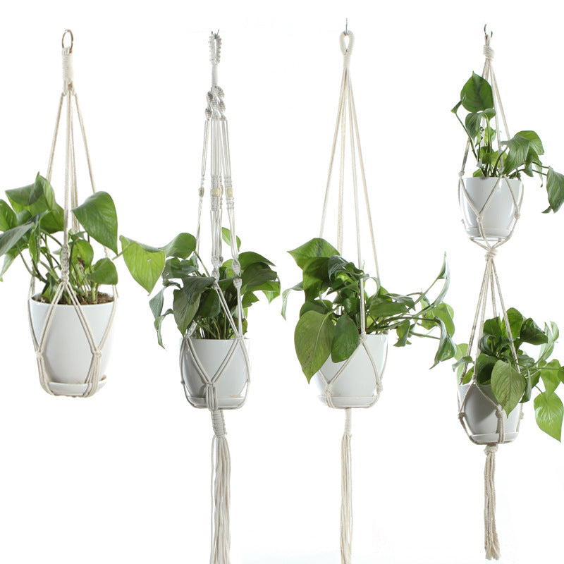 Beige Cotton Rope Plant Hanger
