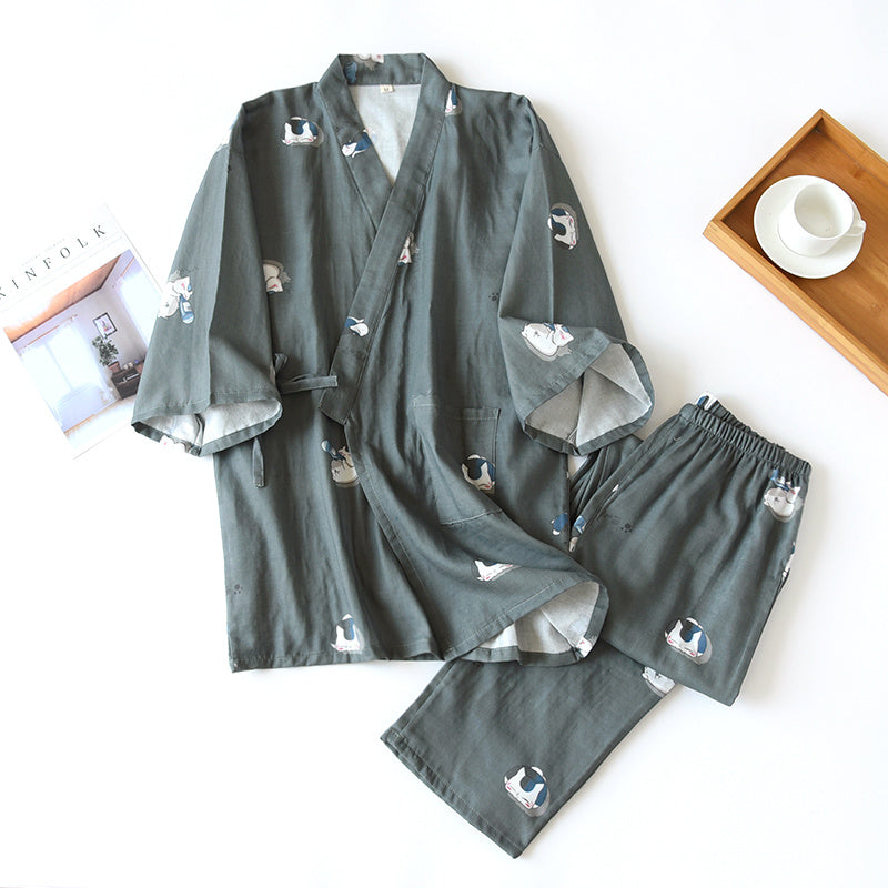 Couples Loose Cotton Thin Homewear Set