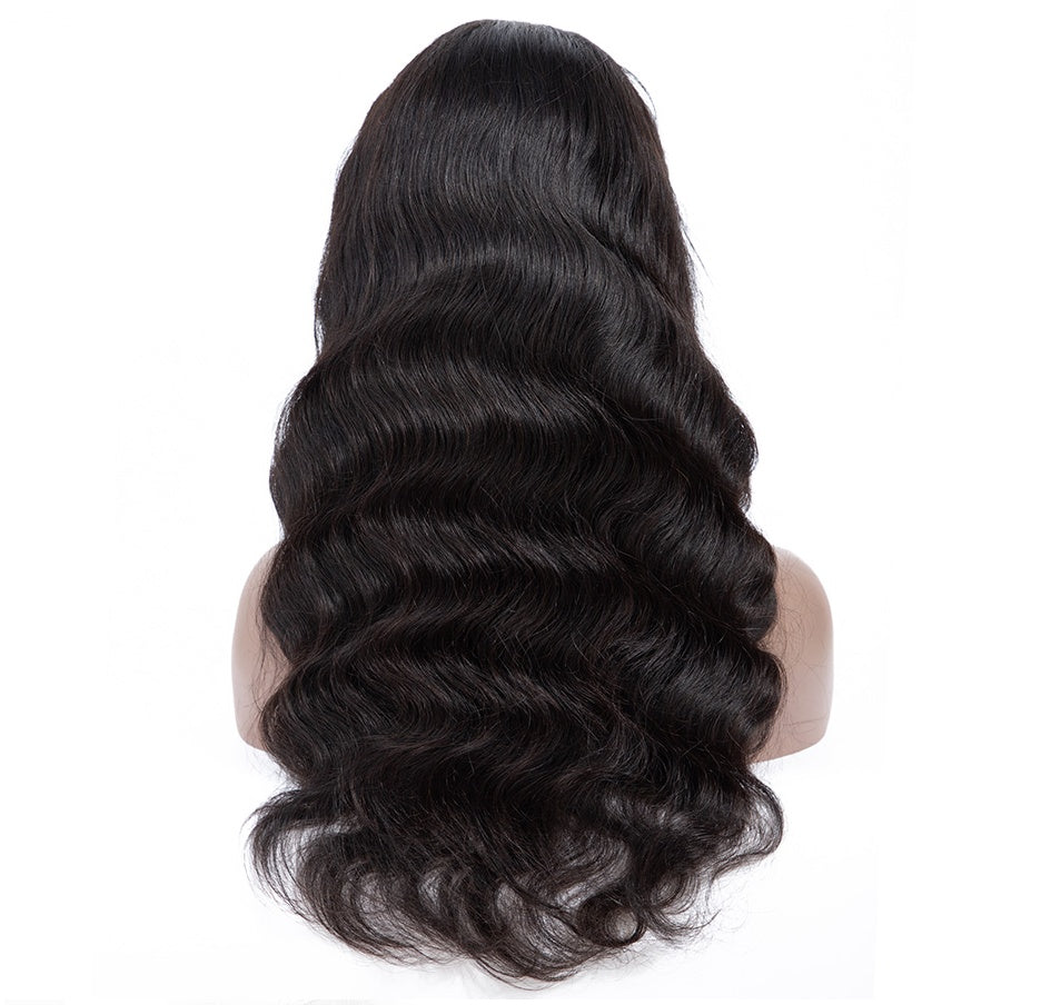 European & American Long Curly Front Lace Wig Black