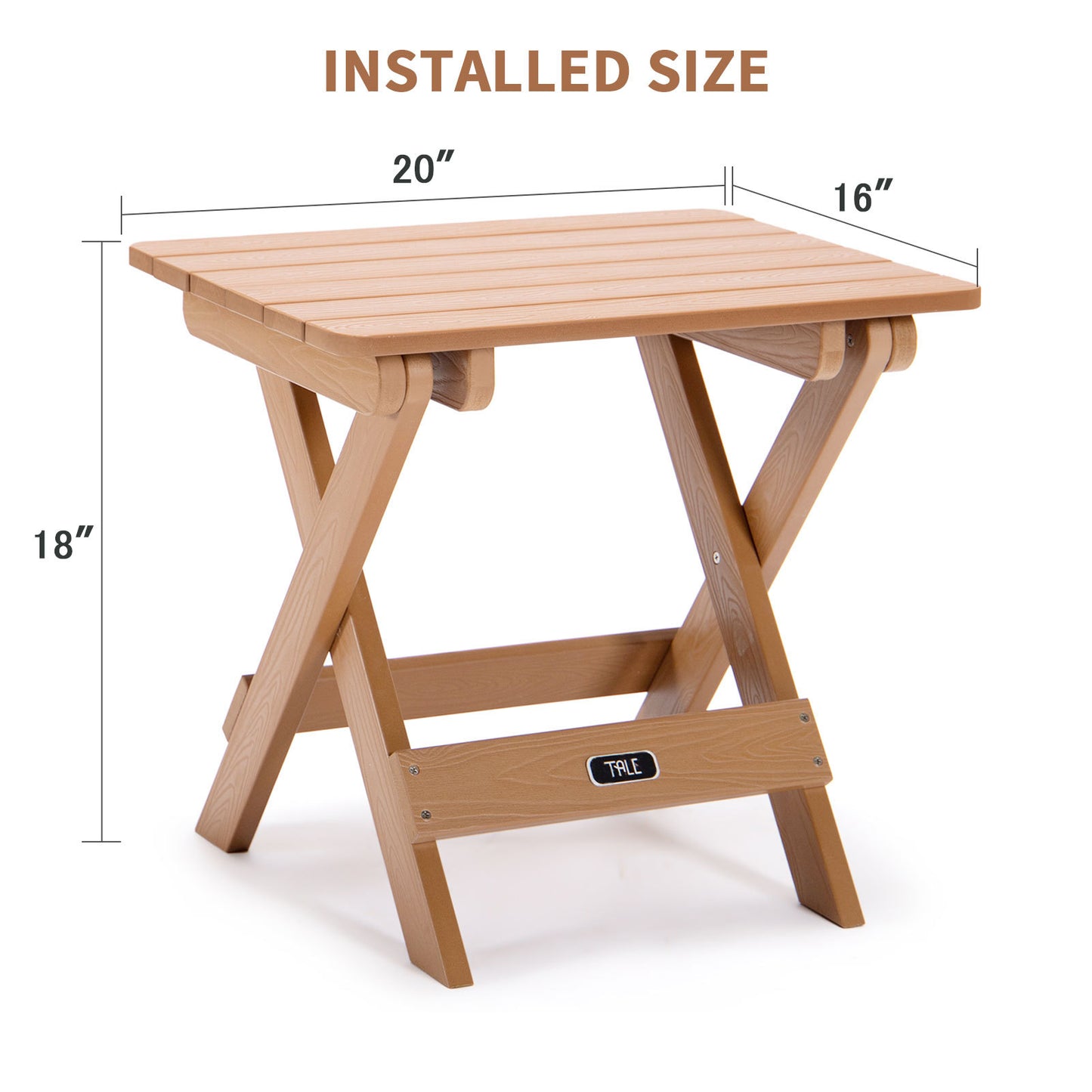 TALE Portable Folding Adirondack Side Table - All-Weather & Fade-Resistant