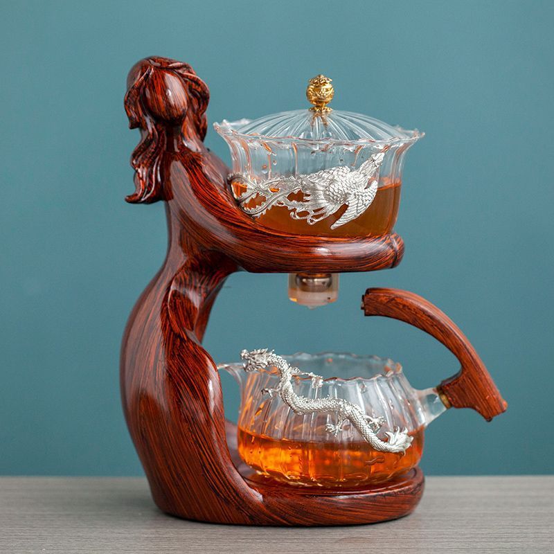 Semi-Automatic Tea Set with Glass Infuser