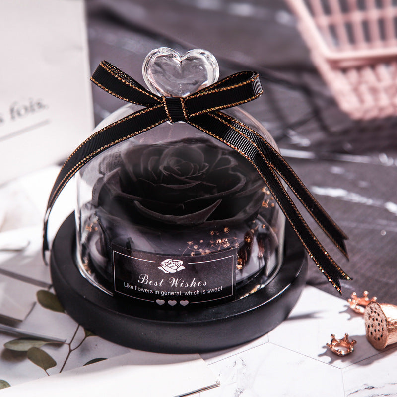 Valentine's Eternal Rose LED Glass Decor