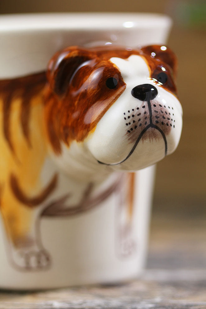 Hand-painted Animal Mug English Bulldog Ceramic