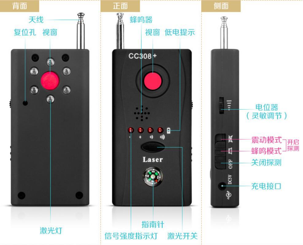 Signal Detector Anti Eavesdropping Camera GPS Tracker