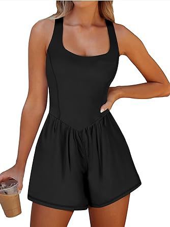 Beauty Back Hollow Out Sports Jumpsuit Casual Yoga Skirt