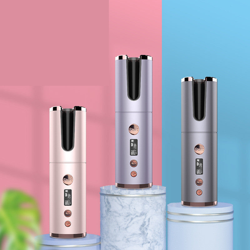 Portable Wireless Rechargeable Auto-Rotating Curling Iron