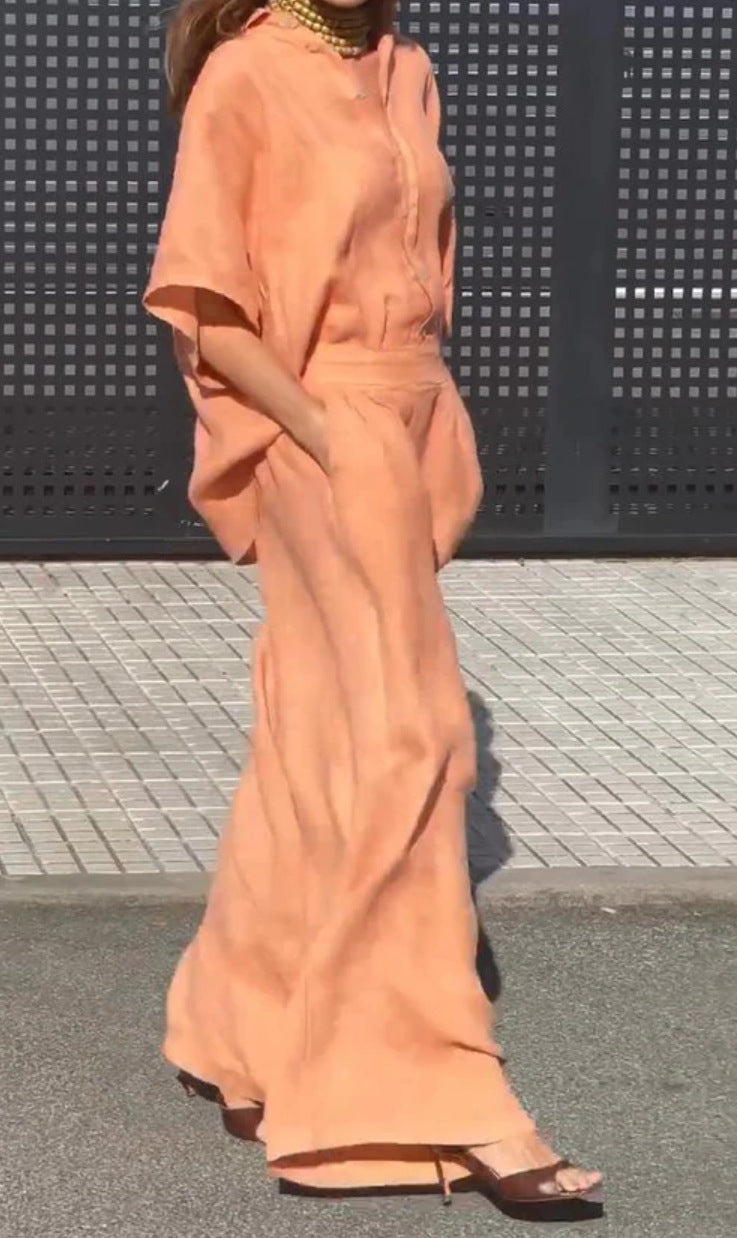 Summer Casual Lapel Pants Suit