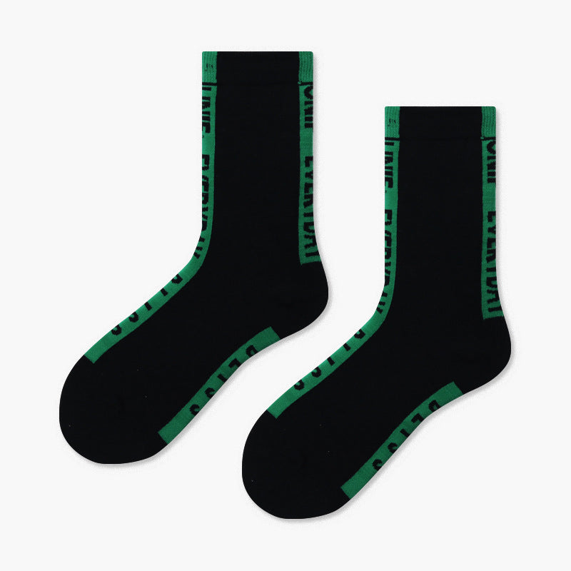 Creative Minimalist Printed Casual Mid Length Socks