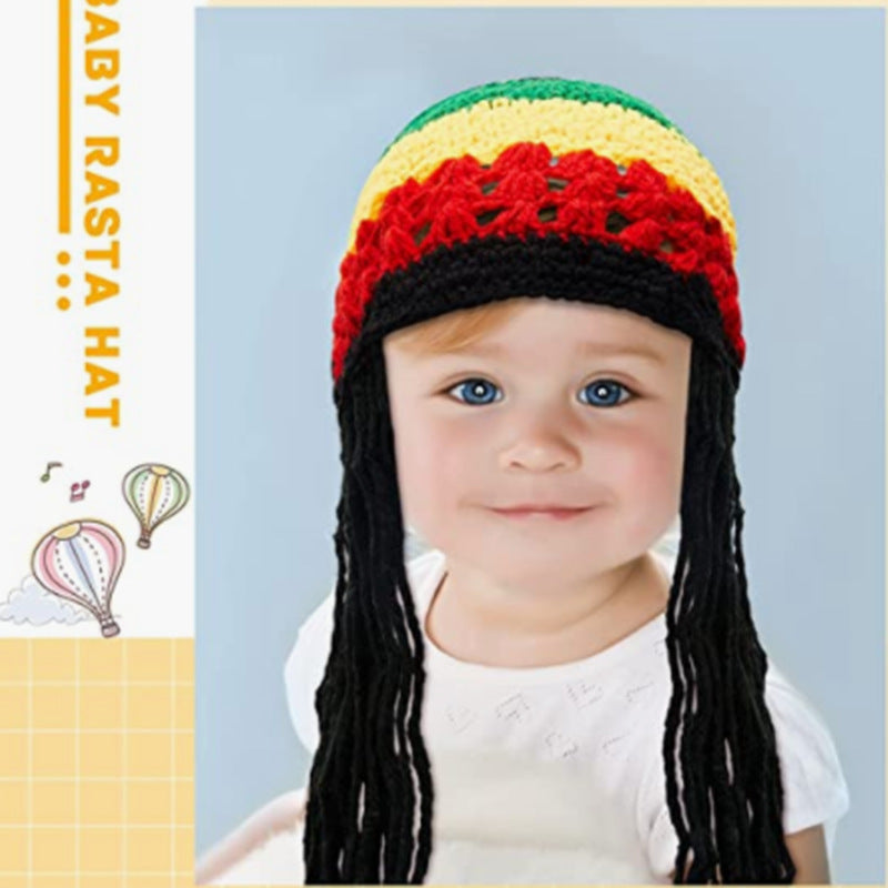 Jamaica Reggae Children Rainbow Woolen Cap