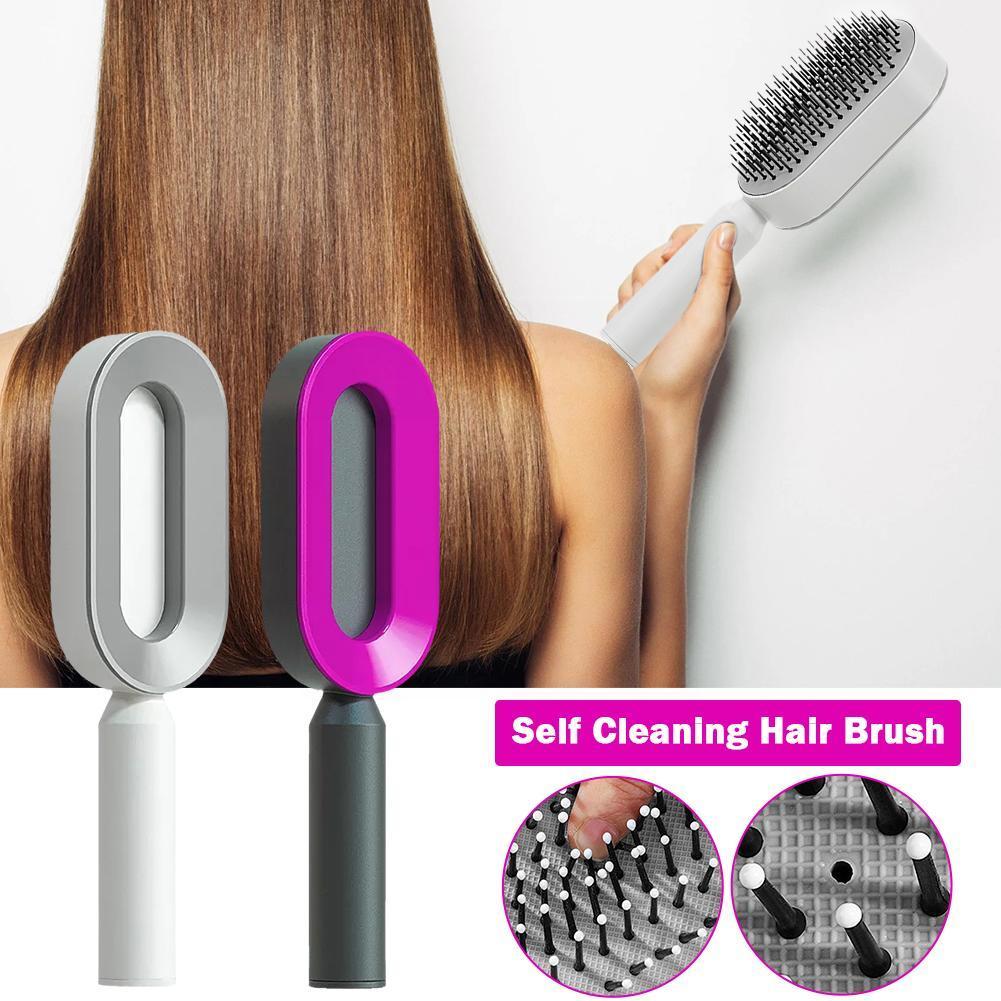 3D Air Cushion Massager Hairbrush with Self-Cleaning Feature