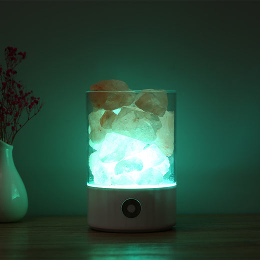 مصباح ملح الهيمالايا البلوري LED بمنفذ USB