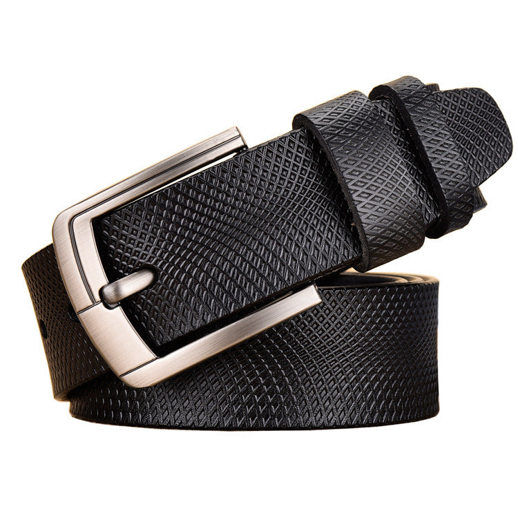Men's Vintage Cowhide Mesh Pin Buckle Casual Belt