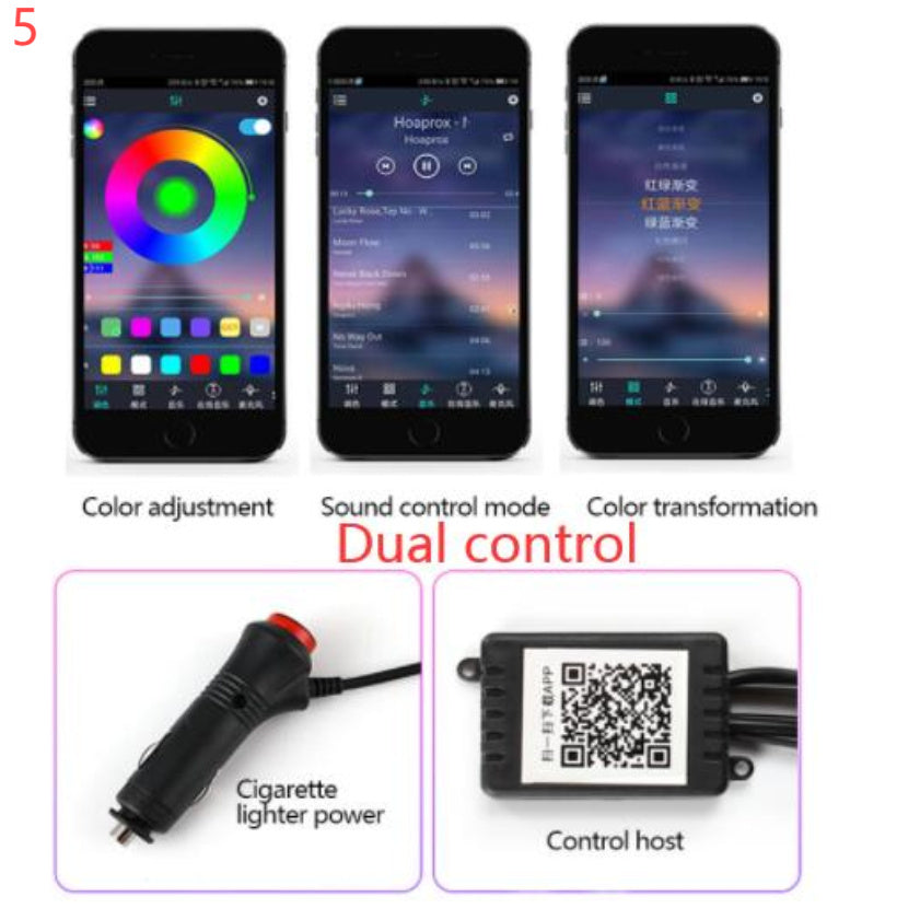 Car Fiber Optic Ambient APP Rhythm Light