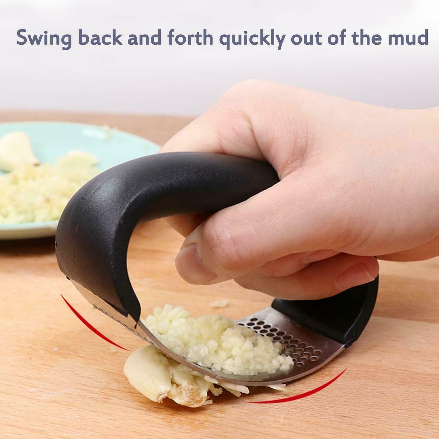 Stainless Steel Garlic Press with Peeler and Scraper
